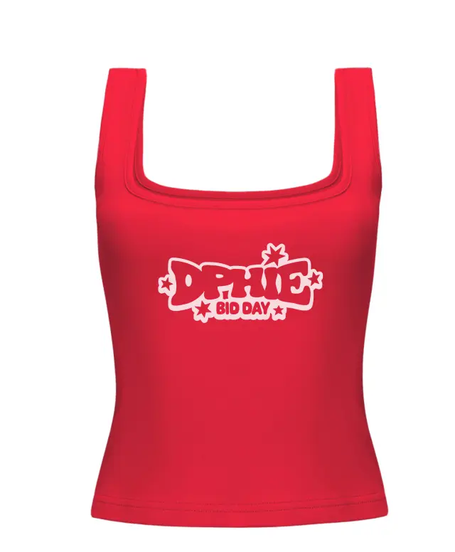 Delta Phi Epsilon Bold Lettering Rush Bid Tank