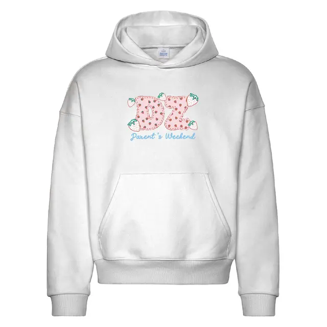 Delta Zeta Strawberry Lettering Parent's Weekend Hoodie-2