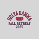 Delta Gamma Arch Block Text Fall Retreat Sweater