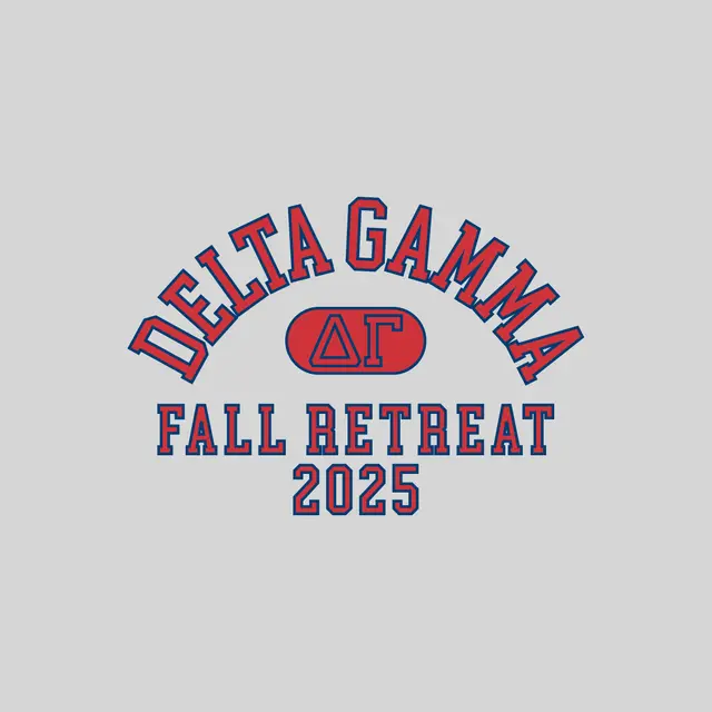 Delta Gamma Arch Block Text Fall Retreat Sweater