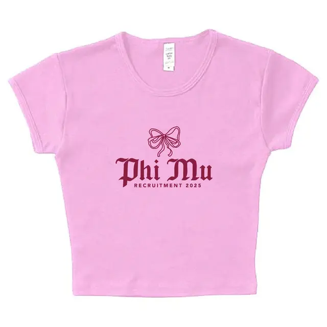Phi Mu Elegant Bow Graphic Recruitment Shirt 2