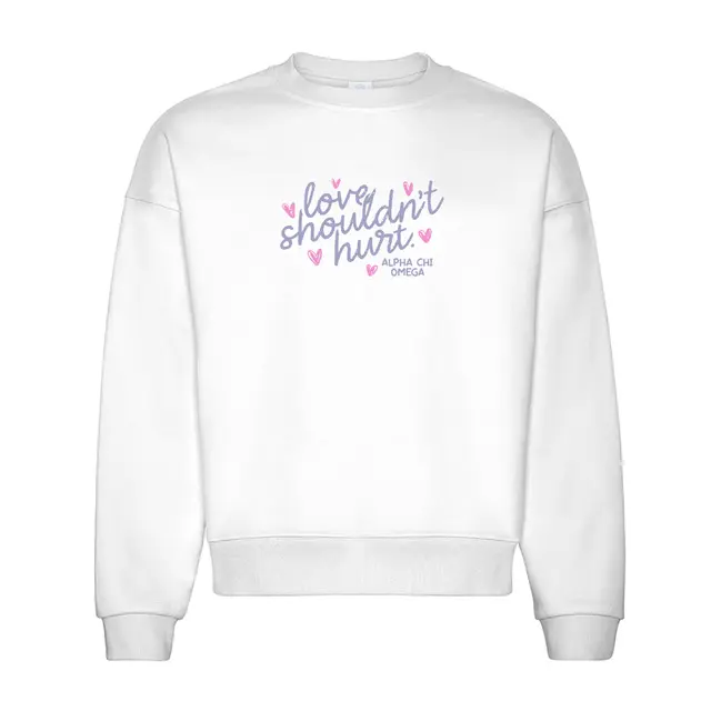 Alpha Chi Omega Hand Drawn Lettering Philanthropy Crewneck 2
