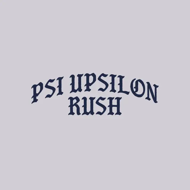 Psi Upsilon Gothic Font Rush Hoodie