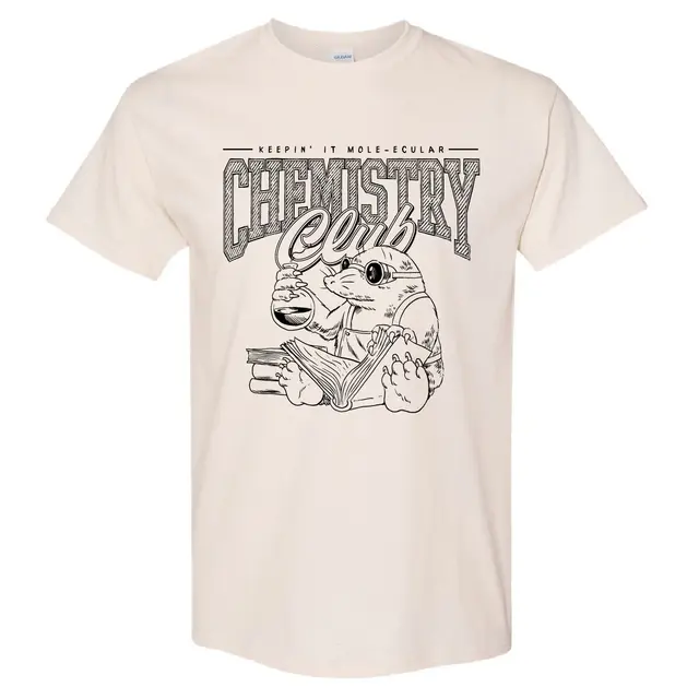 Chemistry Club Mole Illustration with Bold Lettering PR Shirt 2