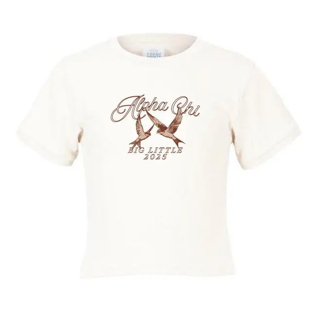 Alpha Chi Omega Swallow Illustration Big Little Shirt 2