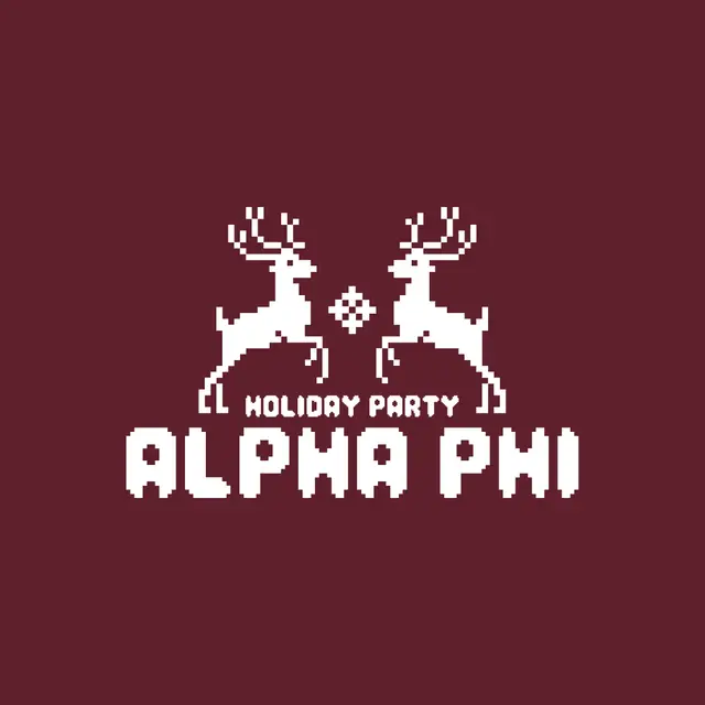 Alpha Phi Reindeer Pixel Art Holiday Party Sweater