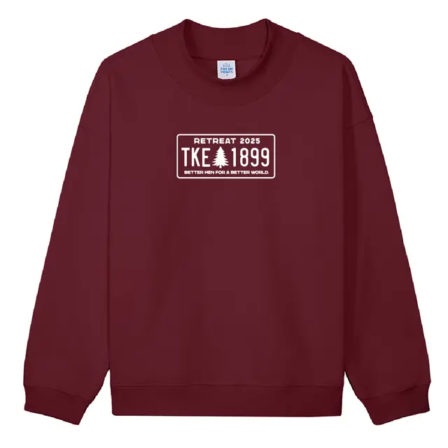 Tau Kappa Epsilon Bold Text with Pine Tree Retreat Crewneck 2