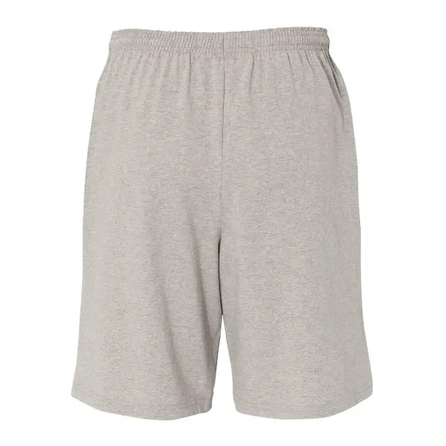 Customizable Champion Cotton Jersey 9" Shorts With Pockets 8180 Oxford-Grey Back