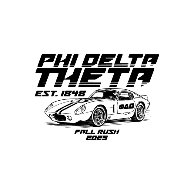 Phi Delta Theta Racing Car Text Fall Rush Shirt