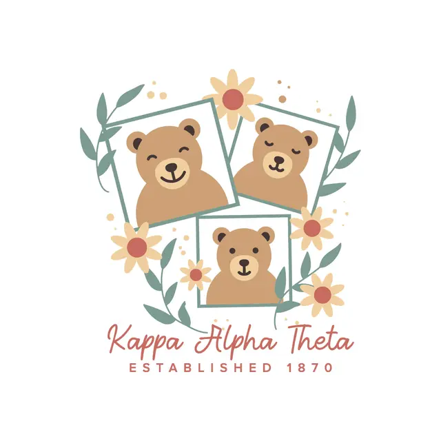 Kappa Alpha Theta Bear Trio with Floral PR Shirt