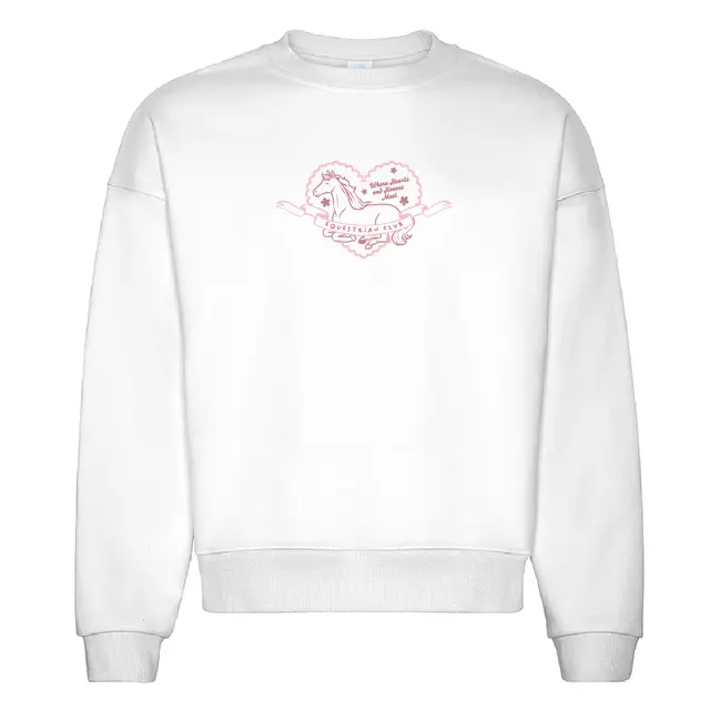 Equestrian Club Horse Heart Illustration PR Crewneck 2