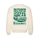 Tau Epsilon Phi Retro Race Car Checkered Flag Rush Crewneck 2