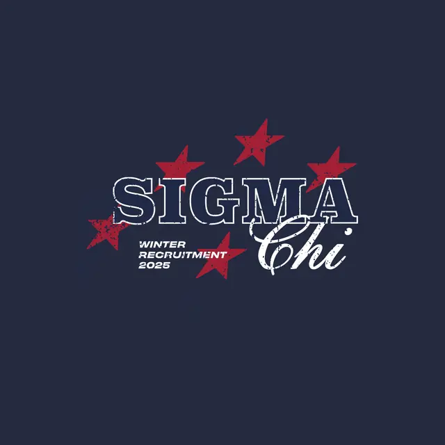 Sigma Chi Bold Texts Stars Winter Recruitment Hoodie