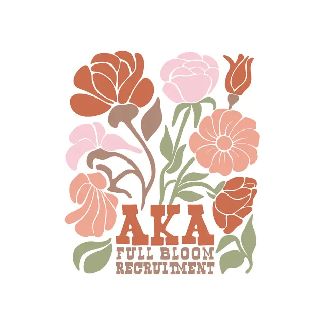 Alpha Kappa Alpha Floral Text Recruitment Shirt