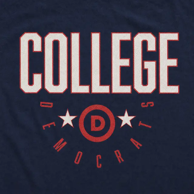 College Democrats Bold Block Lettering Graphic PR Crewneck