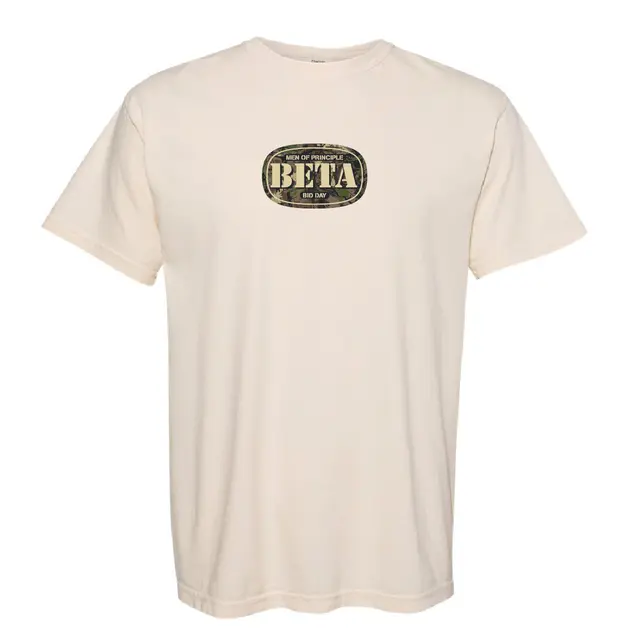 Beta Theta Pi Camo Text Bid Day Shirt 2