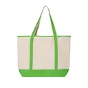 34.6L Large Canvas Deluxe Tote Natural Lime Back