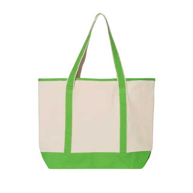 34.6L Large Canvas Deluxe Tote Natural Lime Back