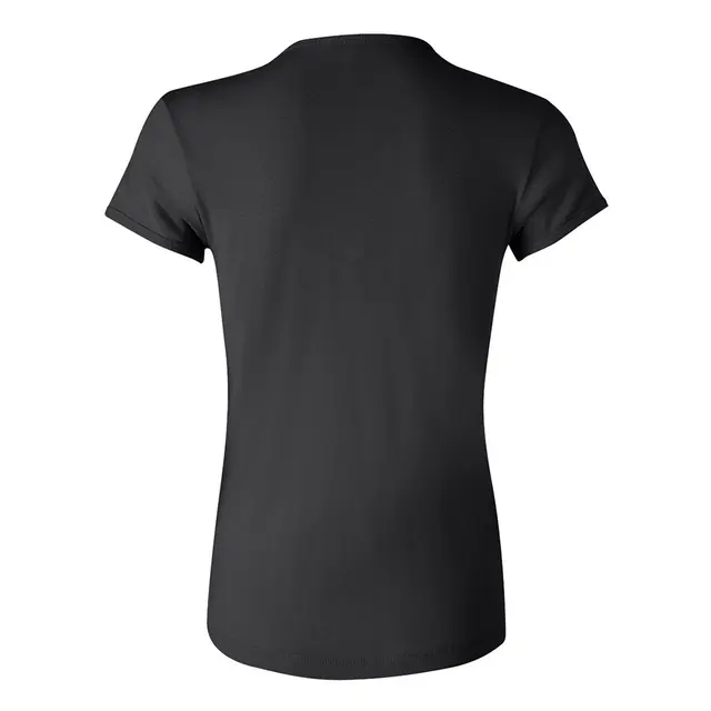 Customizable Bella + Canvas Women's Baby Rib Short Sleeve V-Neck Tee 1005 Black Back
