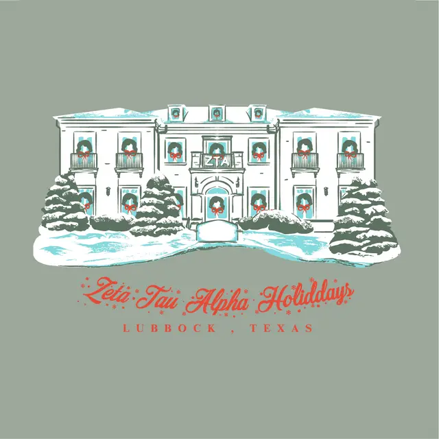 Zeta Tau Alpha Mansion Holiday Shirt