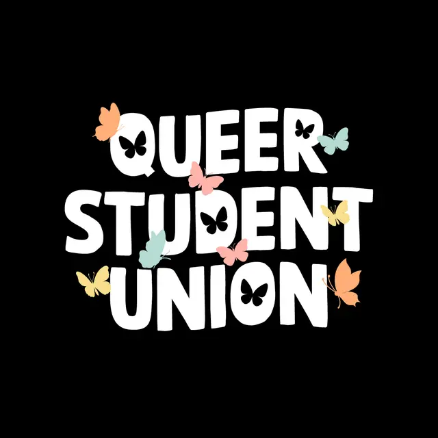 Queer Student Union Butterfly Text PR Hoodie