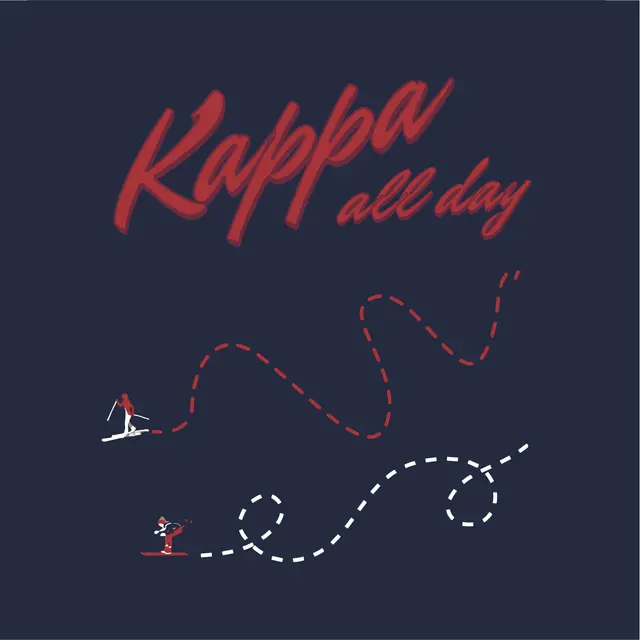 Kappa Bold Script with Fun Ski Graphics PR Sweater