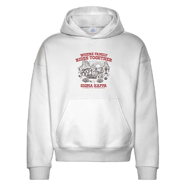 Sigma Kappa Where Family Rides Together Western Theme Parent's Weekend Hoodie 2