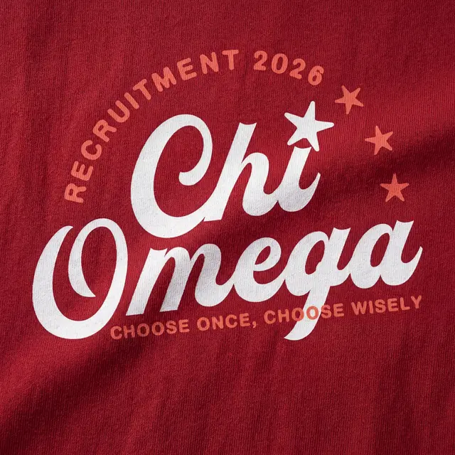 Chi Omega Curved Text Rush Bid Tank