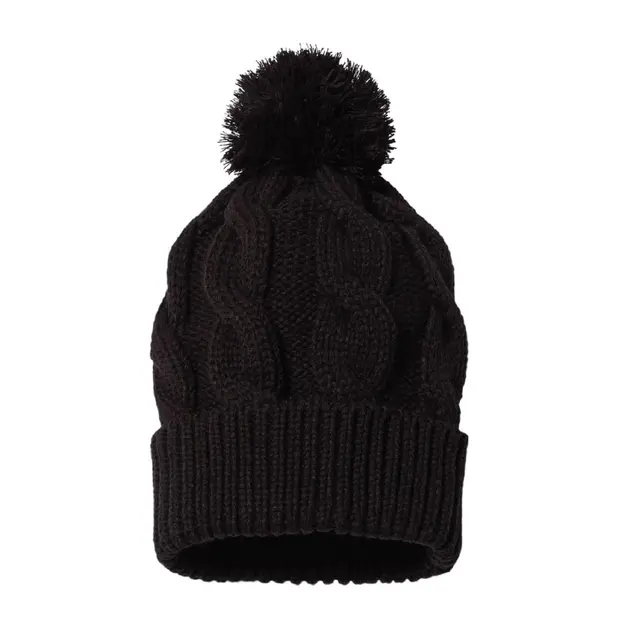 Richardson Chunk Twist Knit Beanie With Cuff 141 Black Front