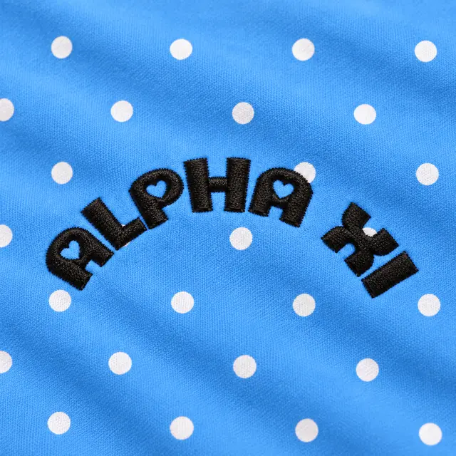 Alpha Xi Curved Text Polka Dot PR Tank