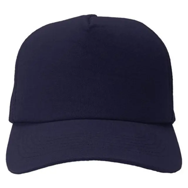 Big Accessories 5-Panel Twill Trucker Cap bx010 Navy Front