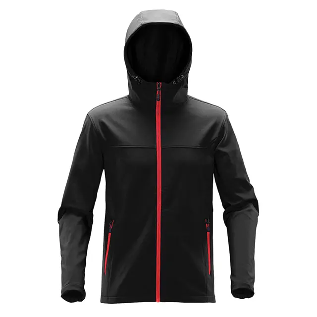 Stormtech Men's Orbiter Softshell Hoody ksh-1 Black with Bright Red Front
