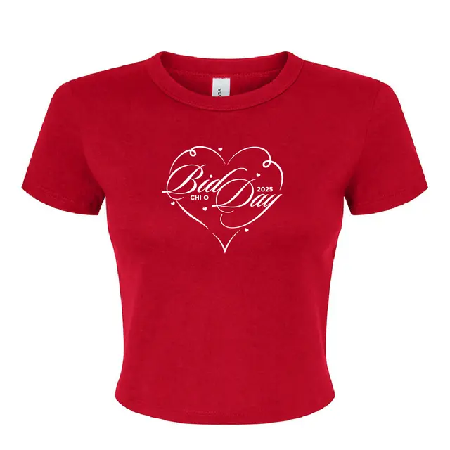 Chi Omega Heart Script Bid Day Shirt 2