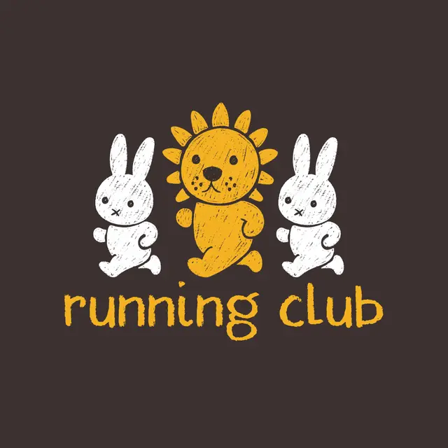 Running Club Cute Animal Trio PR Crewneck