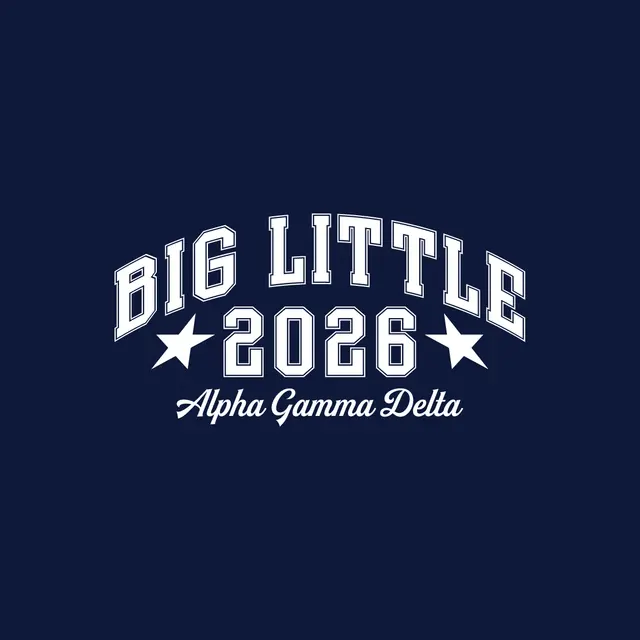Alpha Gamma Delta Bold Star Text Big Little Reveal Tank