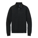 Diamond Quilt 1/4-Zip Deep Black Front