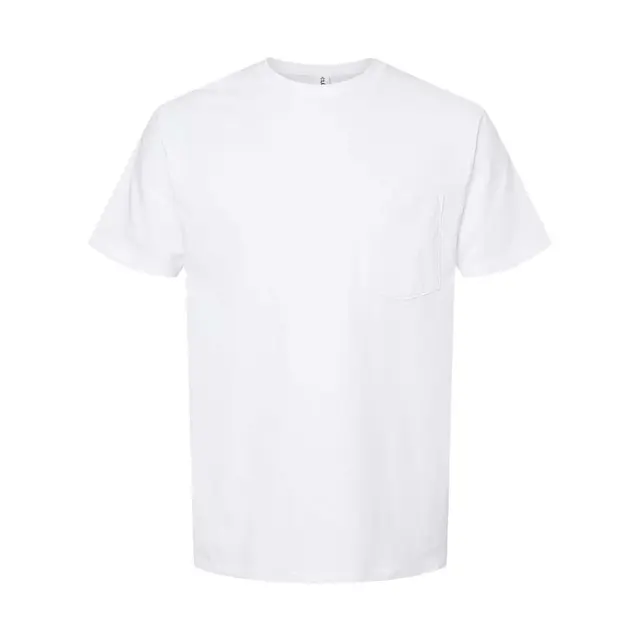 Unisex Heavyweight Pocket T-Shirt White Front