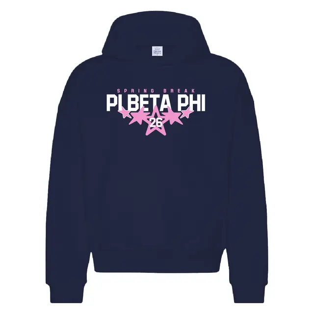 Pi Beta Phi Starburst Text Spring Break Hoodie 2