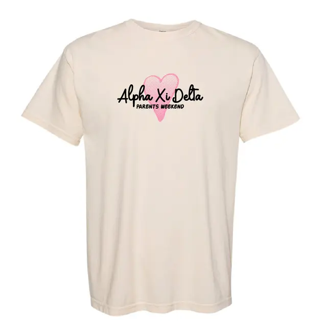 Alpha Xi Delta Heart Graphic Parents Weekend Shirt 2