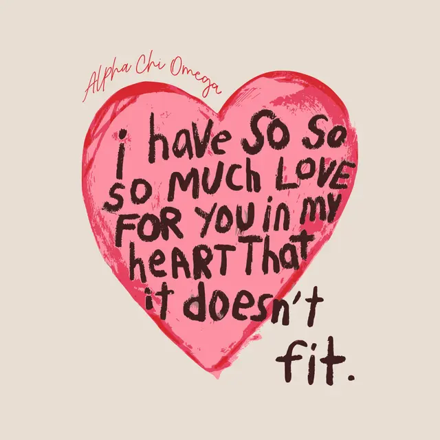 Alpha Chi Omega Heart Graphic PR Shirt