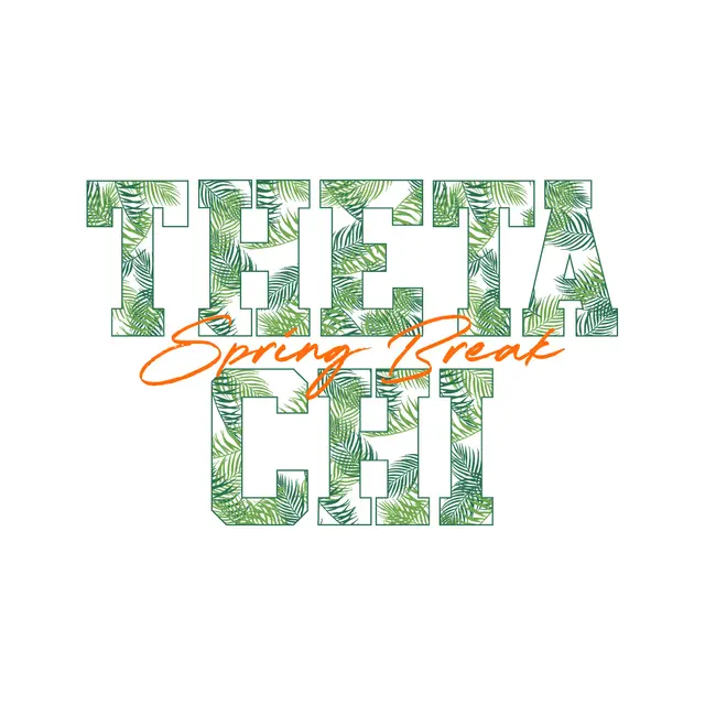 Theta Chi Leafy Block Lettering Spring Break Tank