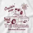 Sigma Sigma Sigma Snoopy Driving Vintage Car Rush Shirt