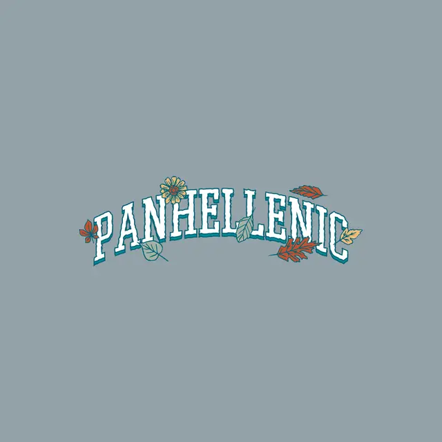 National Panhellenic Conference Leafy Floral Lettering PR Tank