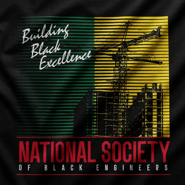National Society of Black Engineers Horizontal Stripes Building Graphic Shirt