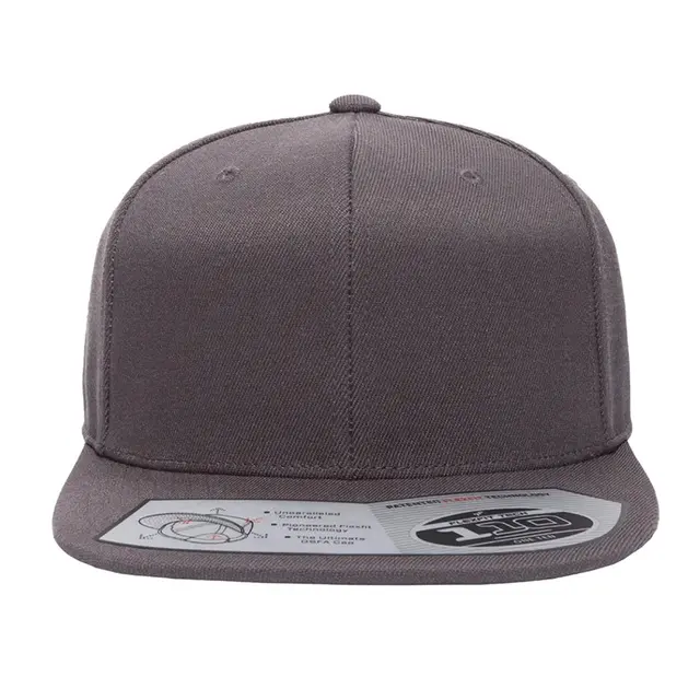 Flexfit Adult Wool Blend Snapback Cap Dark Grey Front