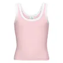 Fresh Prints Sunset Blvd Ribbed Scoop Tank Top fp55 Baby Pink with White Front