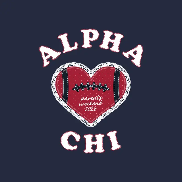 Alpha Chi Omega Heart Football Parents Weekend Crewneck