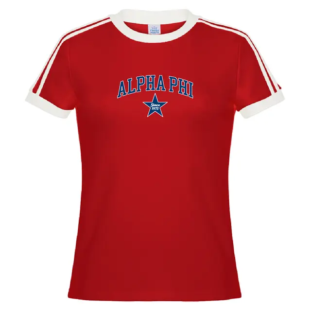 Alpha Phi Bold Lettering with Star PR Shirt-2