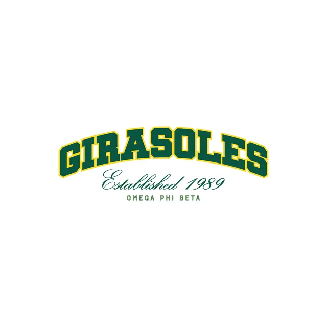 Omega Phi Beta Girasoles Block Text PR Crewneck