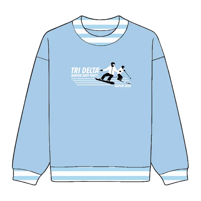 Delta Delta Delta Skiing Figures Winter Date Party Sweater 2